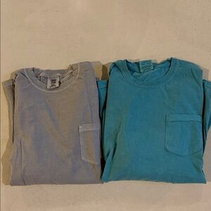 Gray and Blue Pocket T-Shirts